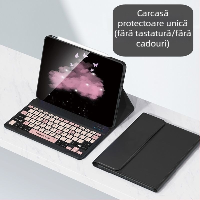 Husă protecție cu tastatură pentru Apple iPad Pro 11, tastatură numerică de 11 taste, Bluetooth, design desen animat