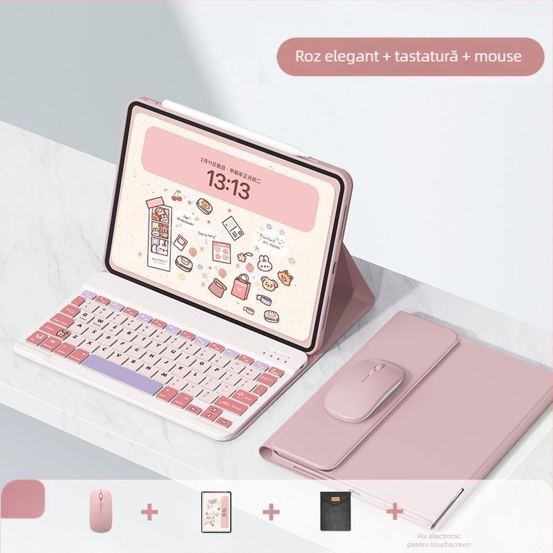 Husă protecție cu tastatură pentru Apple iPad Pro 11, tastatură numerică de 11 taste, Bluetooth, design desen animat