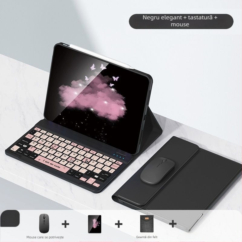 Husă protecție cu tastatură pentru Apple iPad Pro 11, tastatură numerică de 11 taste, Bluetooth, design desen animat