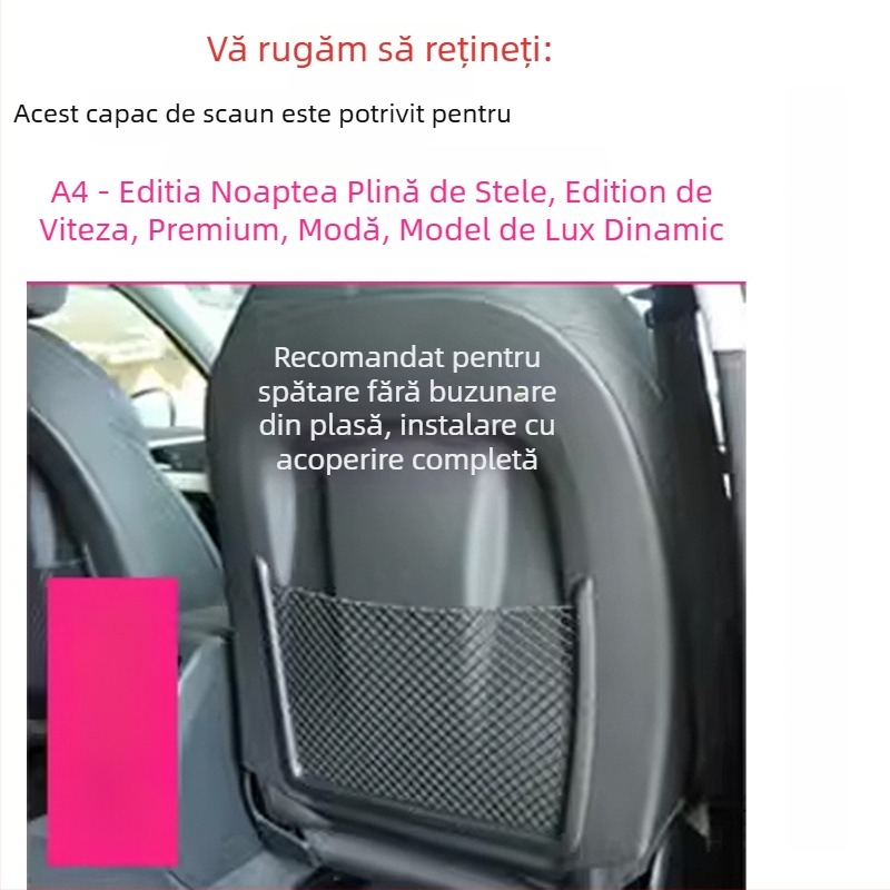 Panouri de protecție pentru scaunele Audi – Anti-kick, piele microfibră, umplutură din burete, logo tipărit, pentru toate anotimpurile, stil minimalist