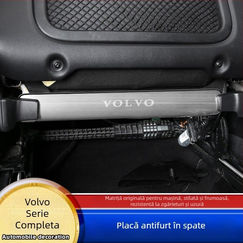 Placă din oțel inoxidabil pentru spatele scaunului, anti-alunecare, pentru Volvo XC40/XC60/S60, interior cu model de litere