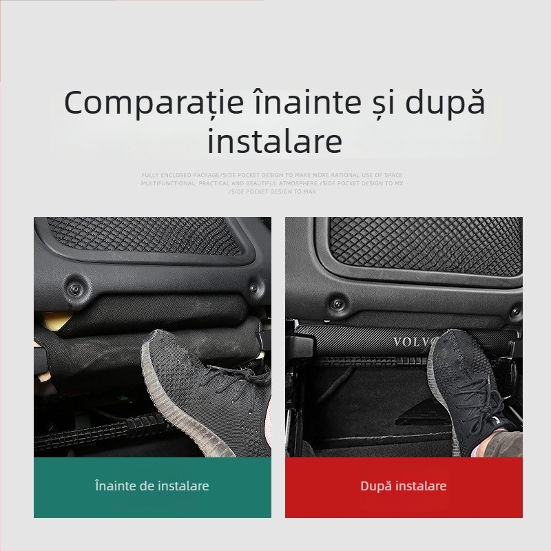 Placă din oțel inoxidabil pentru spatele scaunului, anti-alunecare, pentru Volvo XC40/XC60/S60, interior cu model de litere