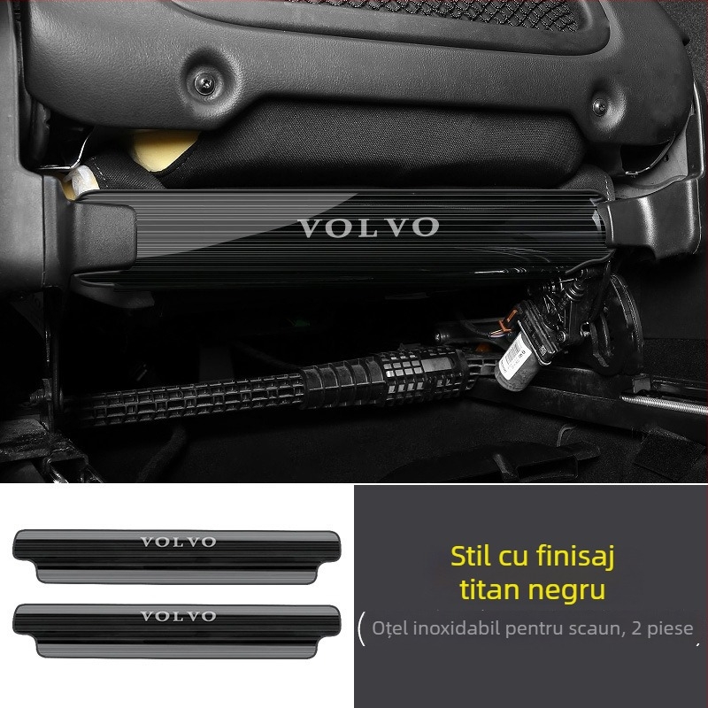 Placă din oțel inoxidabil pentru spatele scaunului, anti-alunecare, pentru Volvo XC40/XC60/S60, interior cu model de litere