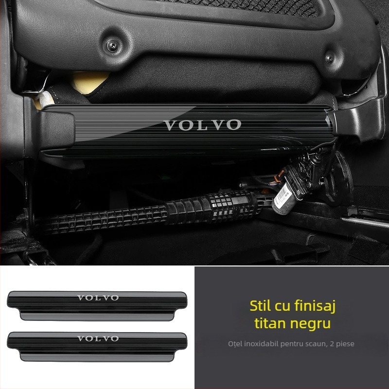 Placă din oțel inoxidabil pentru spatele scaunului, anti-alunecare, pentru Volvo XC40/XC60/S60, interior cu model de litere