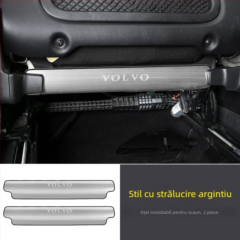 Placă din oțel inoxidabil pentru spatele scaunului, anti-alunecare, pentru Volvo XC40/XC60/S60, interior cu model de litere