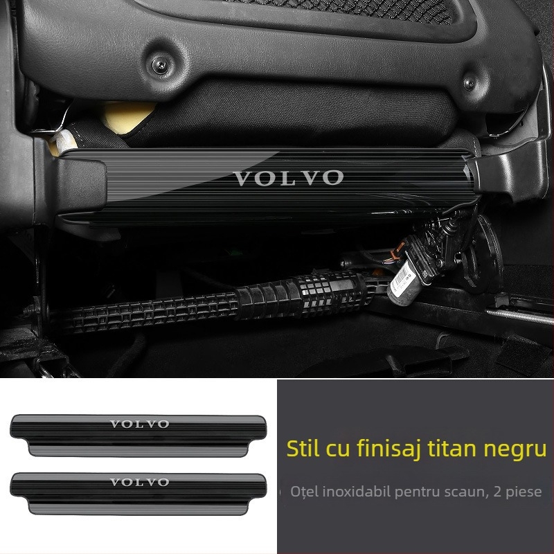 Placă din oțel inoxidabil pentru spatele scaunului, anti-alunecare, pentru Volvo XC40/XC60/S60, interior cu model de litere
