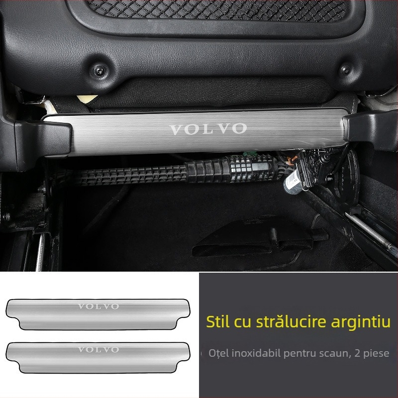 Placă din oțel inoxidabil pentru spatele scaunului, anti-alunecare, pentru Volvo XC40/XC60/S60, interior cu model de litere
