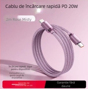 Toocki cablu date USB-C PD20W din aliaj de aluminiu, cap unic, încărcare rapidă