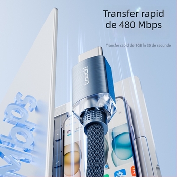 Toocki cablu date USB-C PD20W din aliaj de aluminiu, cap unic, încărcare rapidă