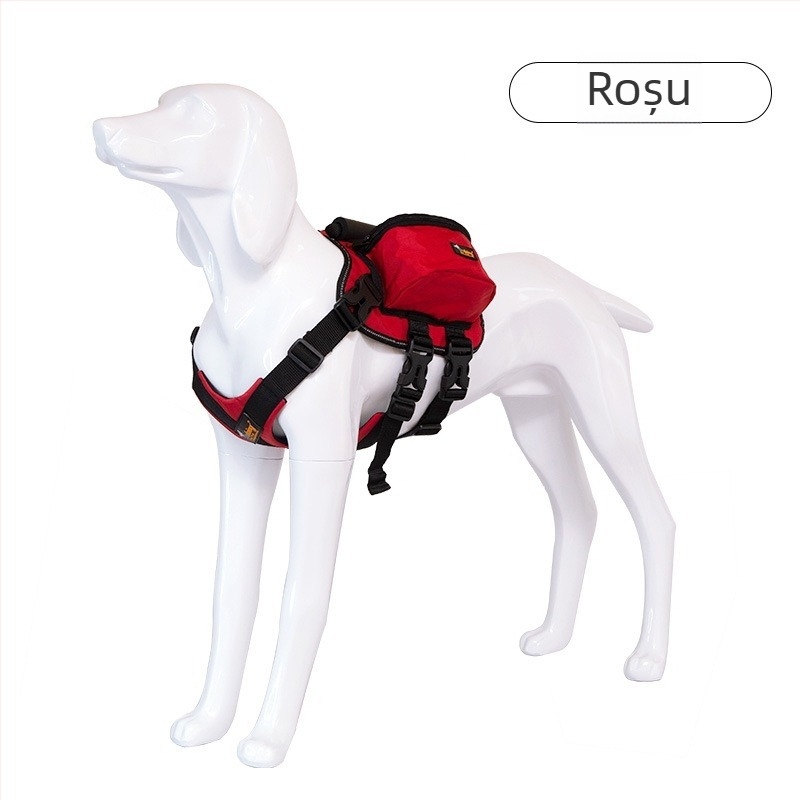 Ham de piept pentru câine cu rucsac, material Oxford, reglabil, pentru drumeții în aer liber
