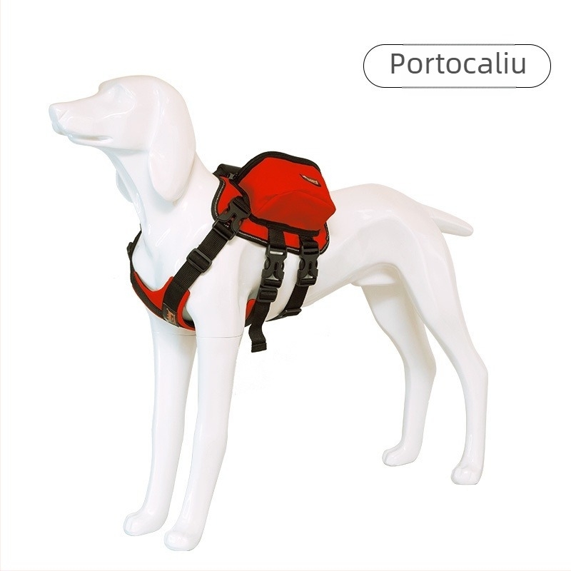 Ham de piept pentru câine cu rucsac, material Oxford, reglabil, pentru drumeții în aer liber