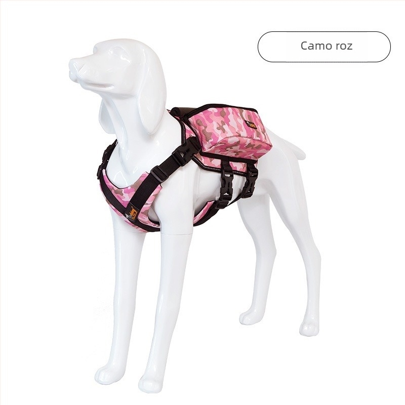 Ham de piept pentru câine cu rucsac, material Oxford, reglabil, pentru drumeții în aer liber