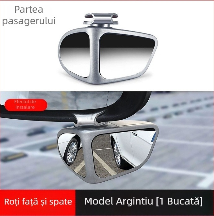 Oglindă retrovizoare rotundă, cu unghi larg pentru unghiuri moarte, asistență la mers înapoi, oglindă reglabilă cu două fețe - Shuoqi