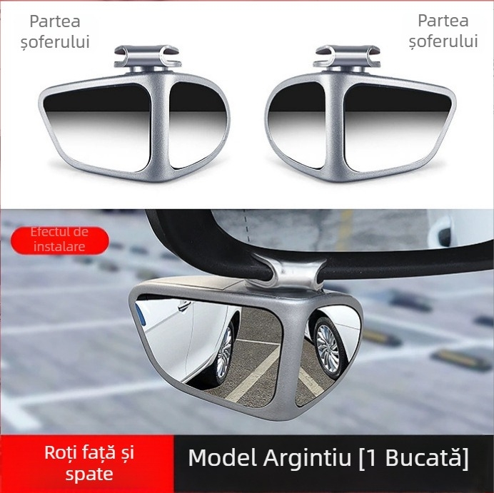 Oglindă retrovizoare rotundă, cu unghi larg pentru unghiuri moarte, asistență la mers înapoi, oglindă reglabilă cu două fețe - Shuoqi
