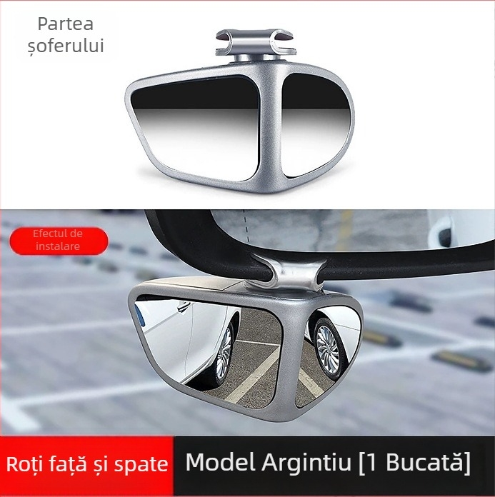 Oglindă retrovizoare rotundă, cu unghi larg pentru unghiuri moarte, asistență la mers înapoi, oglindă reglabilă cu două fețe - Shuoqi