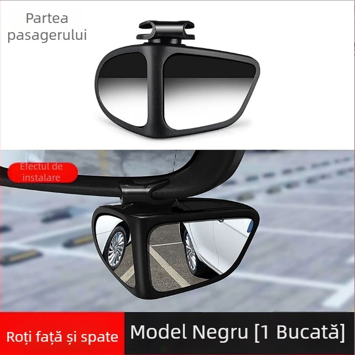 Oglindă retrovizoare rotundă, cu unghi larg pentru unghiuri moarte, asistență la mers înapoi, oglindă reglabilă cu două fețe - Shuoqi