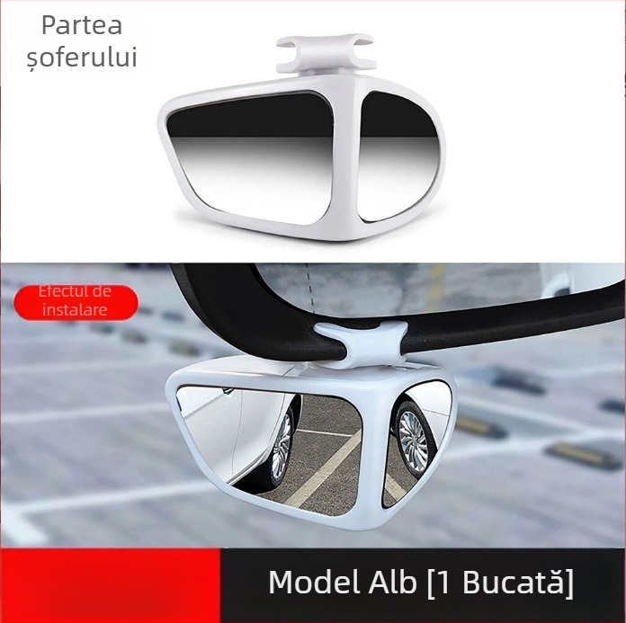 Oglindă retrovizoare rotundă, cu unghi larg pentru unghiuri moarte, asistență la mers înapoi, oglindă reglabilă cu două fețe - Shuoqi