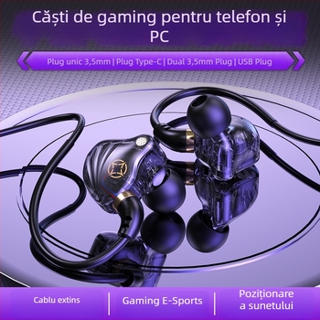 Căști in-ear cu fir, cu mufe USB-C și 3,5 mm (microfon încorporat, 20–20000 Hz, cablu de 1,5–2,5 m)