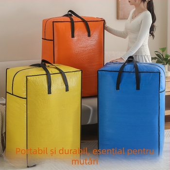 Geantă de mutare cu capacitate mare, husă din nylon cubică, pliabilă, pentru mutare și depozitare