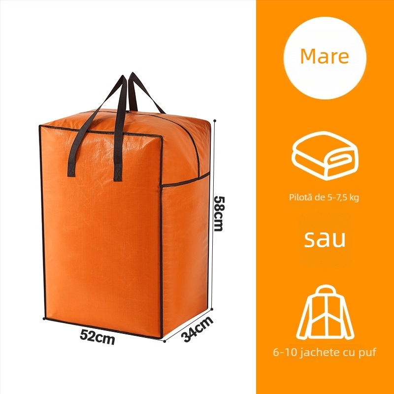 Geantă de mutare cu capacitate mare, husă din nylon cubică, pliabilă, pentru mutare și depozitare