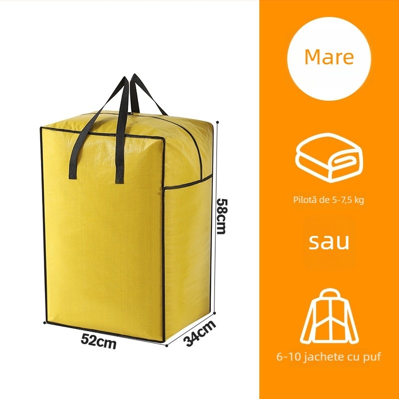 Geantă de mutare cu capacitate mare, husă din nylon cubică, pliabilă, pentru mutare și depozitare