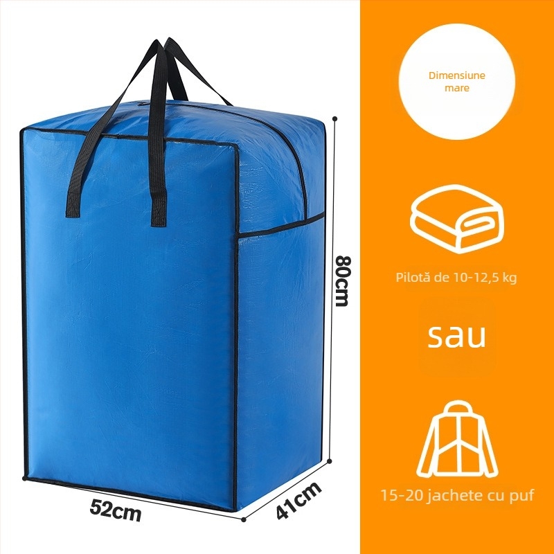 Geantă de mutare cu capacitate mare, husă din nylon cubică, pliabilă, pentru mutare și depozitare