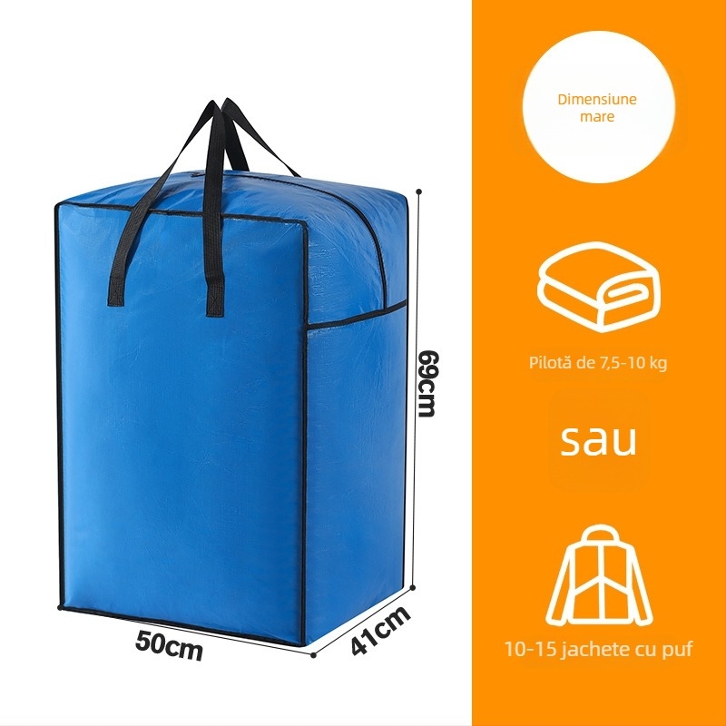 Geantă de mutare cu capacitate mare, husă din nylon cubică, pliabilă, pentru mutare și depozitare
