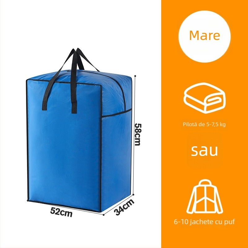 Geantă de mutare cu capacitate mare, husă din nylon cubică, pliabilă, pentru mutare și depozitare
