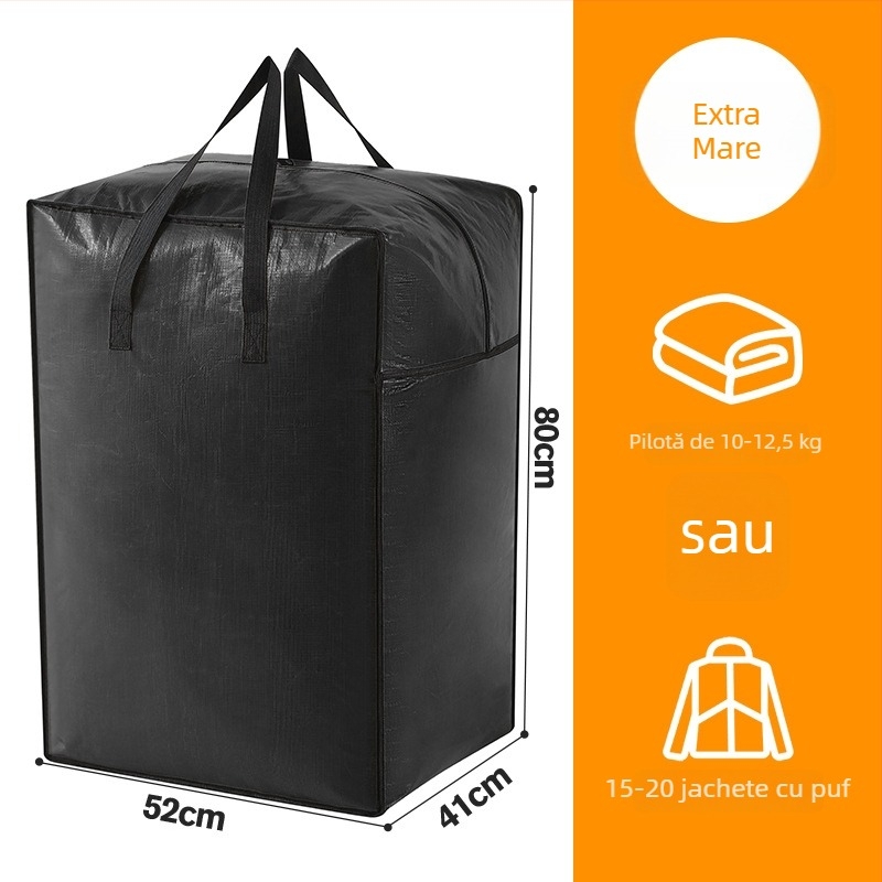 Geantă de mutare cu capacitate mare, husă din nylon cubică, pliabilă, pentru mutare și depozitare