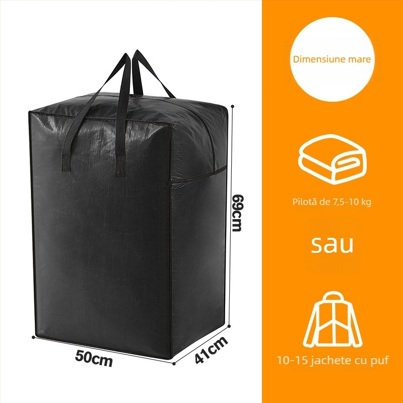 Geantă de mutare cu capacitate mare, husă din nylon cubică, pliabilă, pentru mutare și depozitare