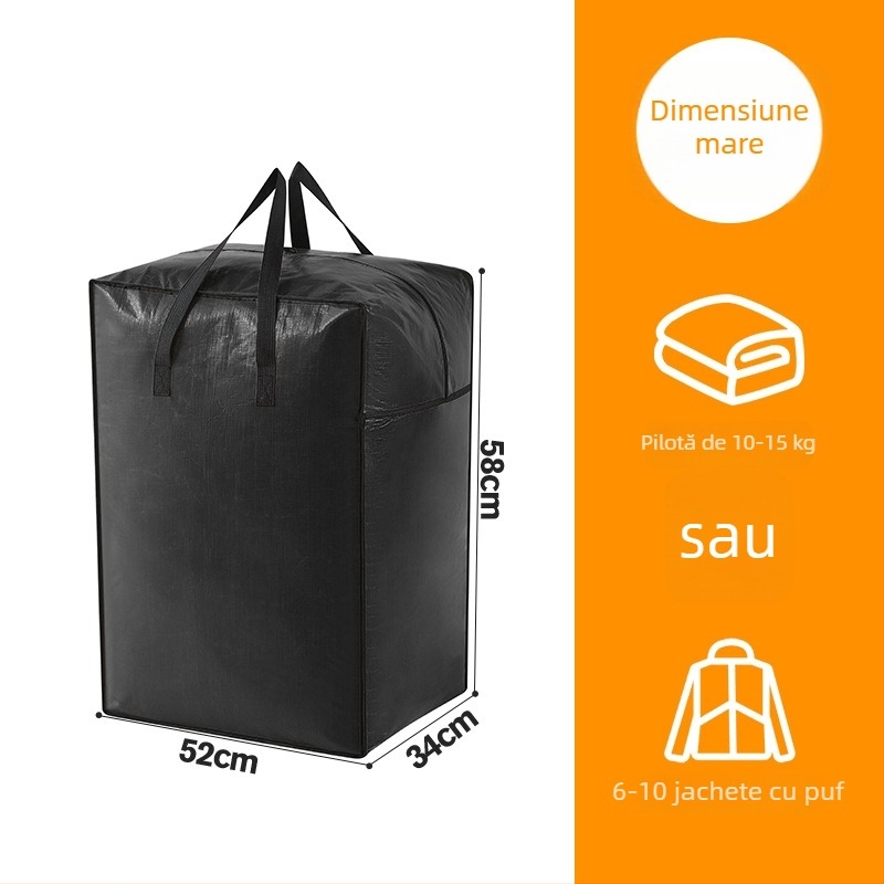 Geantă de mutare cu capacitate mare, husă din nylon cubică, pliabilă, pentru mutare și depozitare