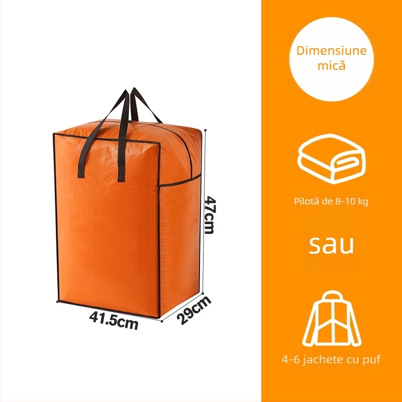 Geantă de mutare cu capacitate mare, husă din nylon cubică, pliabilă, pentru mutare și depozitare