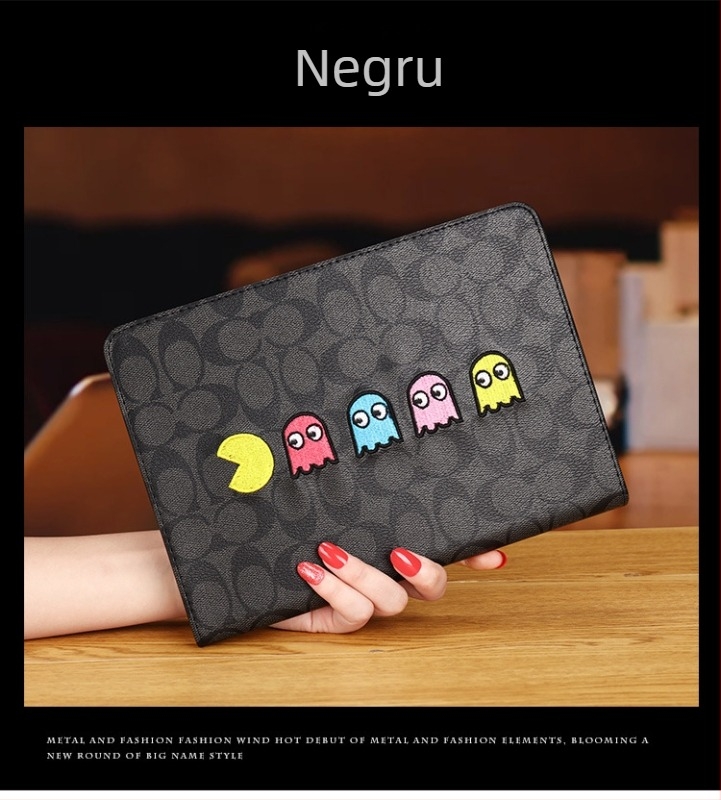 Carcasă de protecție din silicon pentru iPad Apple — design gravat în relief, stil cartoon, suport modul sleep, rezistență la uzură