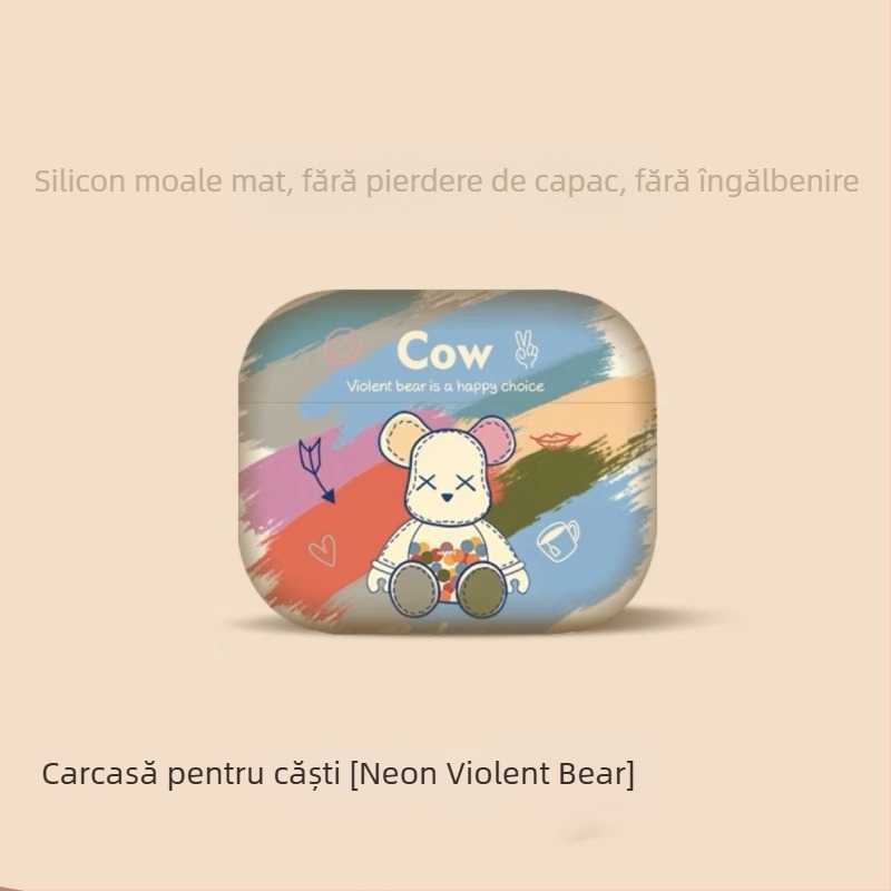 Carcasă de protecție pentru AirPods Pro 2 și AirPods Generația a 4-a — TPU, stil Cartoon, gravură în relief