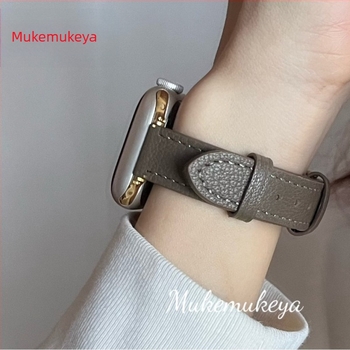 Curea din piele de miel pentru Apple Watch – versiune subțire, interfață de 14 mm, cataramă cu pin, compatibilă cu Apple Watch și modele universale