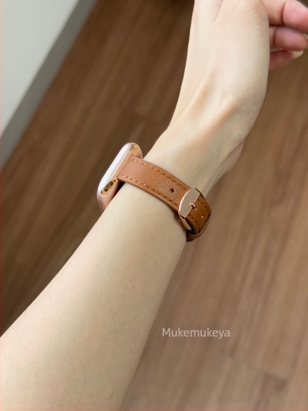 Curea din piele de miel pentru Apple Watch – versiune subțire, interfață de 14 mm, cataramă cu pin, compatibilă cu Apple Watch și modele universale