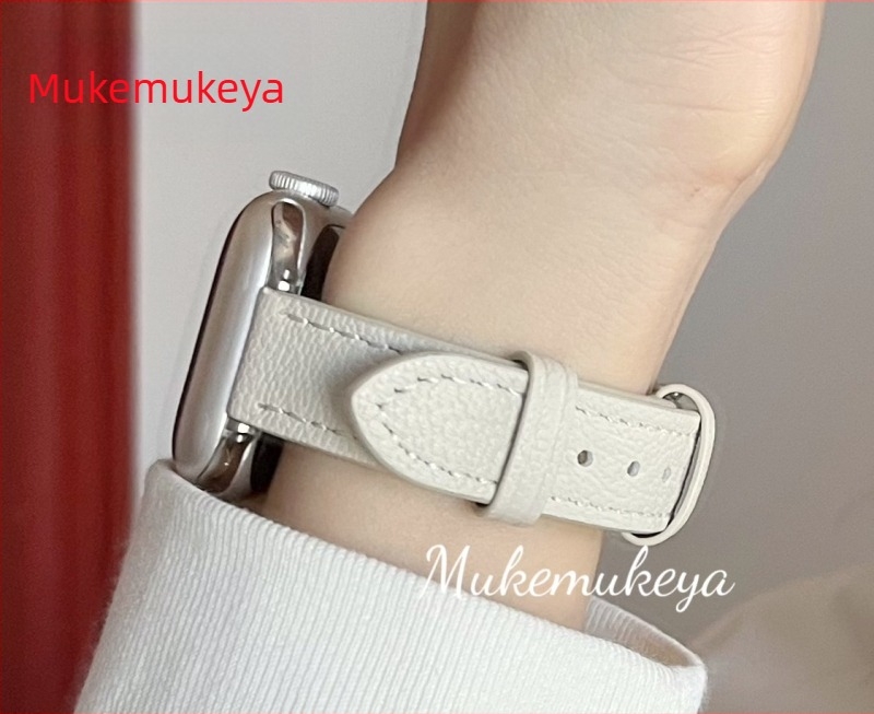 Curea din piele de miel pentru Apple Watch – versiune subțire, interfață de 14 mm, cataramă cu pin, compatibilă cu Apple Watch și modele universale