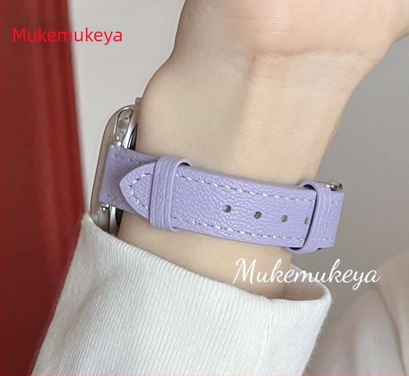 Curea din piele de miel pentru Apple Watch – versiune subțire, interfață de 14 mm, cataramă cu pin, compatibilă cu Apple Watch și modele universale