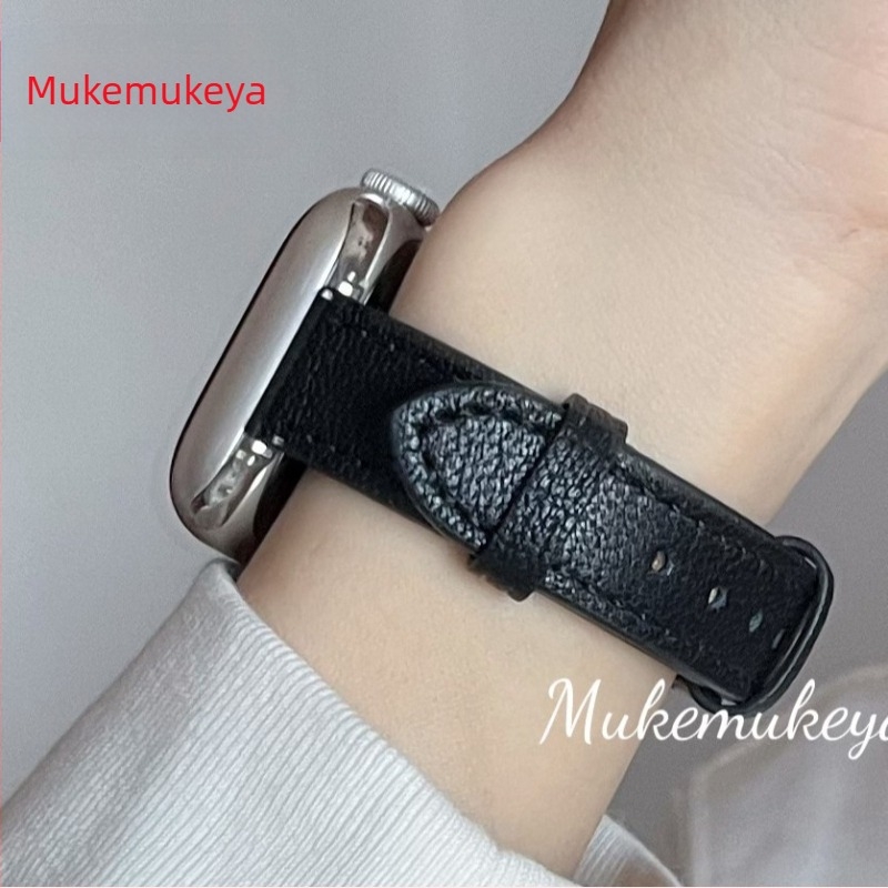 Curea din piele de miel pentru Apple Watch – versiune subțire, interfață de 14 mm, cataramă cu pin, compatibilă cu Apple Watch și modele universale