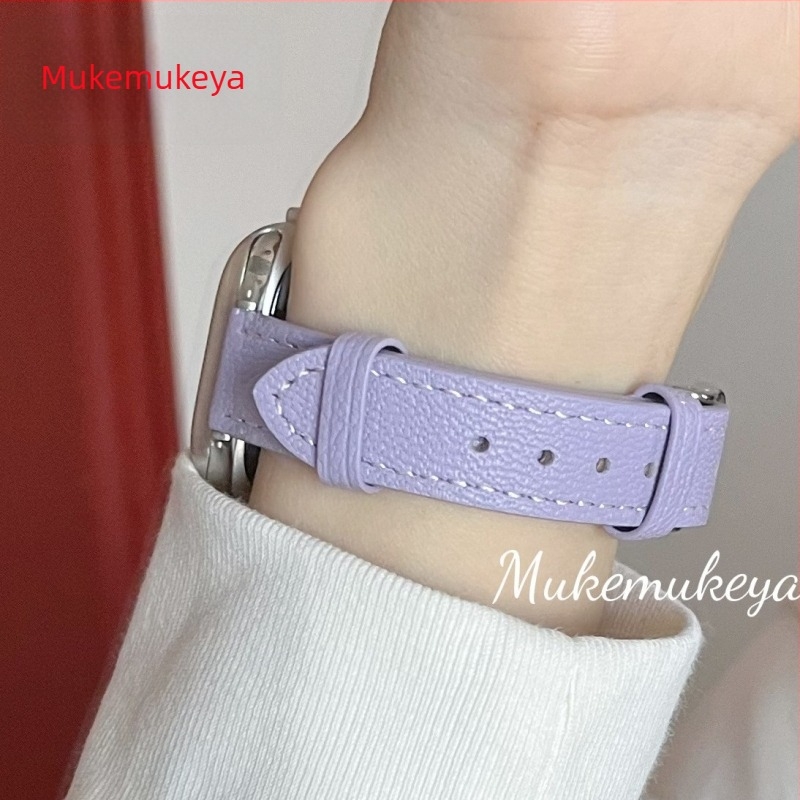 Curea din piele de miel pentru Apple Watch – versiune subțire, interfață de 14 mm, cataramă cu pin, compatibilă cu Apple Watch și modele universale