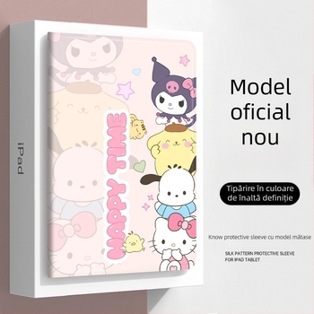 Carcasă protecție din silicon pentru seria iPad Air – design cartoon, stil all-inclusive, rezistentă la șocuri, anti-cădere, atracție magnetică; suport mod somn