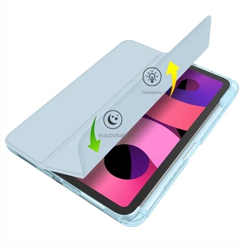 Husă pentru iPad din piele sintetică, design tri-fold, două în unu, slot pentru stilou, protecție anti-cădere