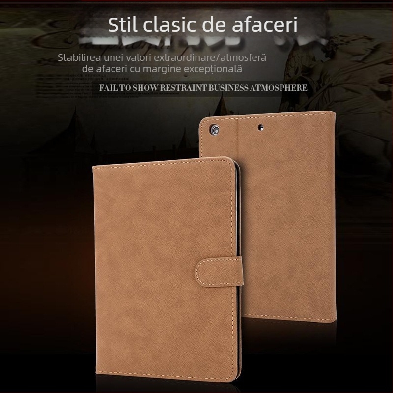 Carcasă flip din piele artificială pentru iPad Apple, stil retro; compatibilă cu iPad 11/10/9/8, iPad Pro 11 și iPad Air 6/7; funcție de somn; disipare a căldurii; protecție la căderi.
