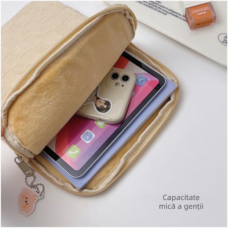 Husă de protecție pentru laptop și iPad, cu model în pătrate, respirabilă, rezistentă la uzură, anti-furt, țesătură de bumbac