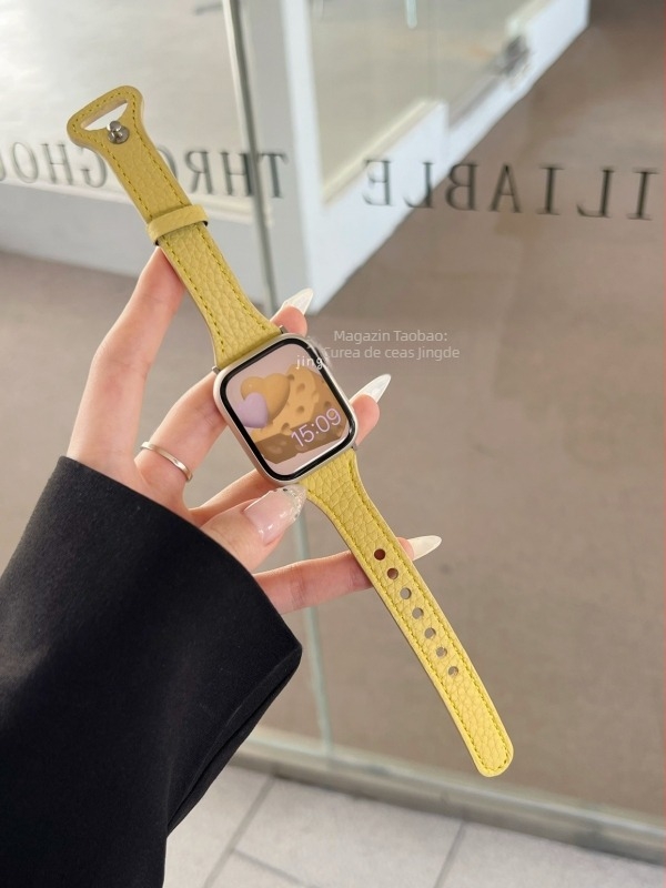 Brățară de ceas din piele naturală cu textură granulată, compatibilă cu Huawei Fit3/Fit4 și Redmi Watch4/Watch5 – închizătoare cu buton snap, dimensiuni de interfață personalizate, stil la modă