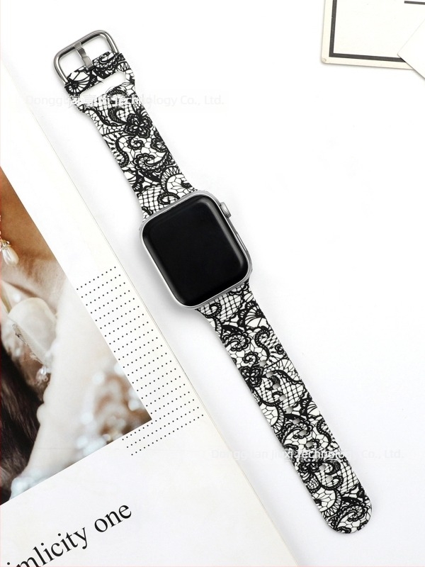 Brățară din silicon pentru Apple Watch, imprimeu leopard, cataramă cu pin, compatibilă Apple Watch