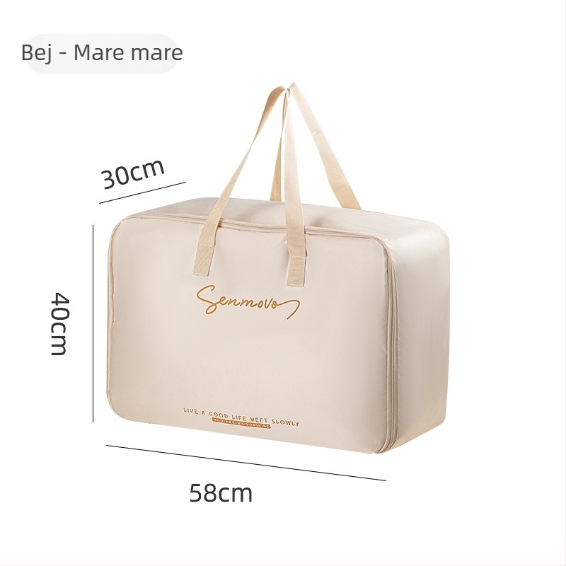 Geantă de depozitare pentru pături, satin dublu-strat, în stil geantă de mână, organizator multifuncțional pentru dormitor – păturile și haine