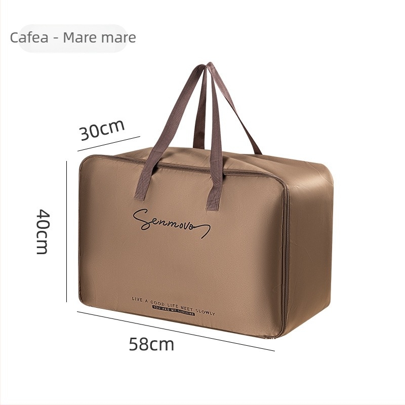 Geantă de depozitare pentru pături, satin dublu-strat, în stil geantă de mână, organizator multifuncțional pentru dormitor – păturile și haine