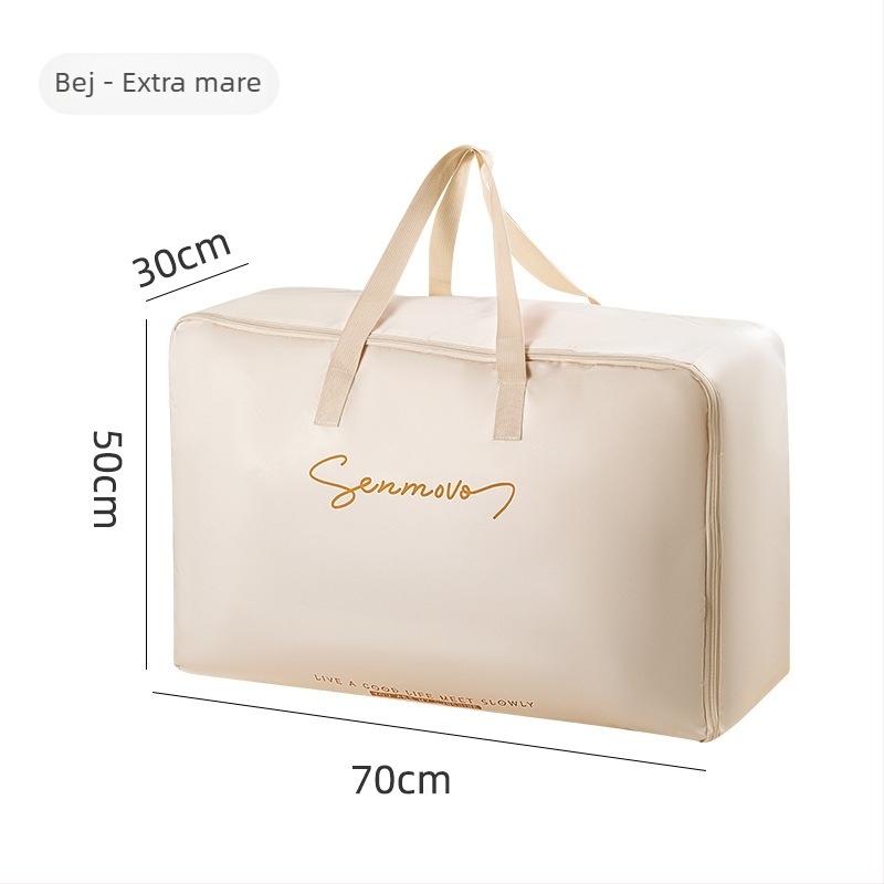 Geantă de depozitare pentru pături, satin dublu-strat, în stil geantă de mână, organizator multifuncțional pentru dormitor – păturile și haine