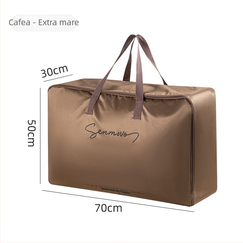 Geantă de depozitare pentru pături, satin dublu-strat, în stil geantă de mână, organizator multifuncțional pentru dormitor – păturile și haine